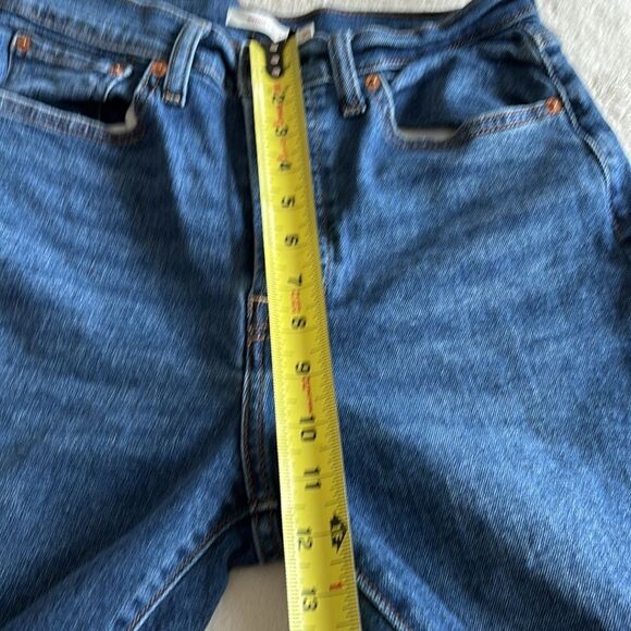 Levi’s Wedgie Straight button fly raw hem ankle dark wash, denim jeans size 30 - Picture 7 of 11